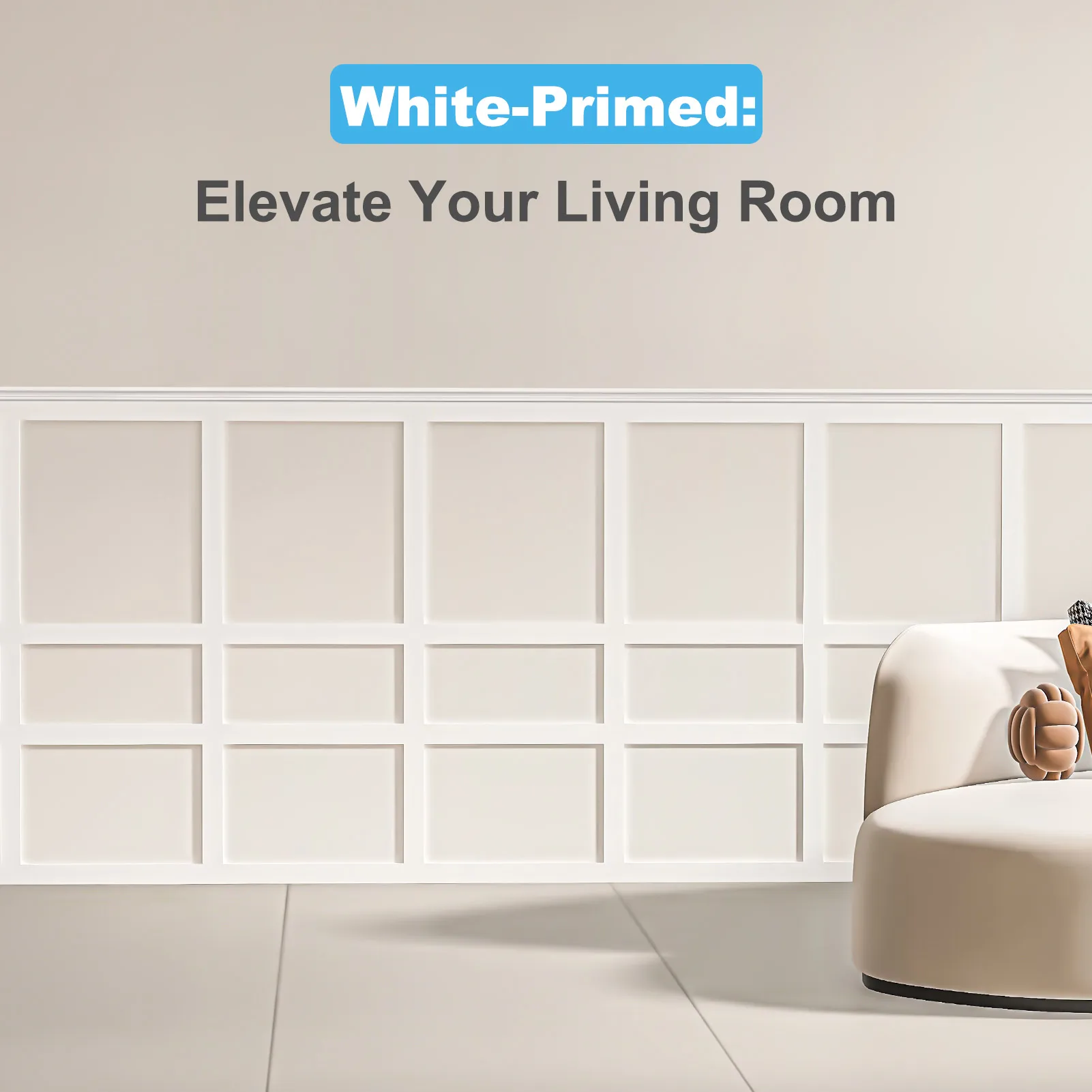 أغطية لوحة Art3d المقطوعة مسبقًا ومجموعة لوحة Wainscoting بطول 10 أقدام. شريحة قولبة قابلة للطلاء مع شريط حافة، لغرفة المعيشة #2