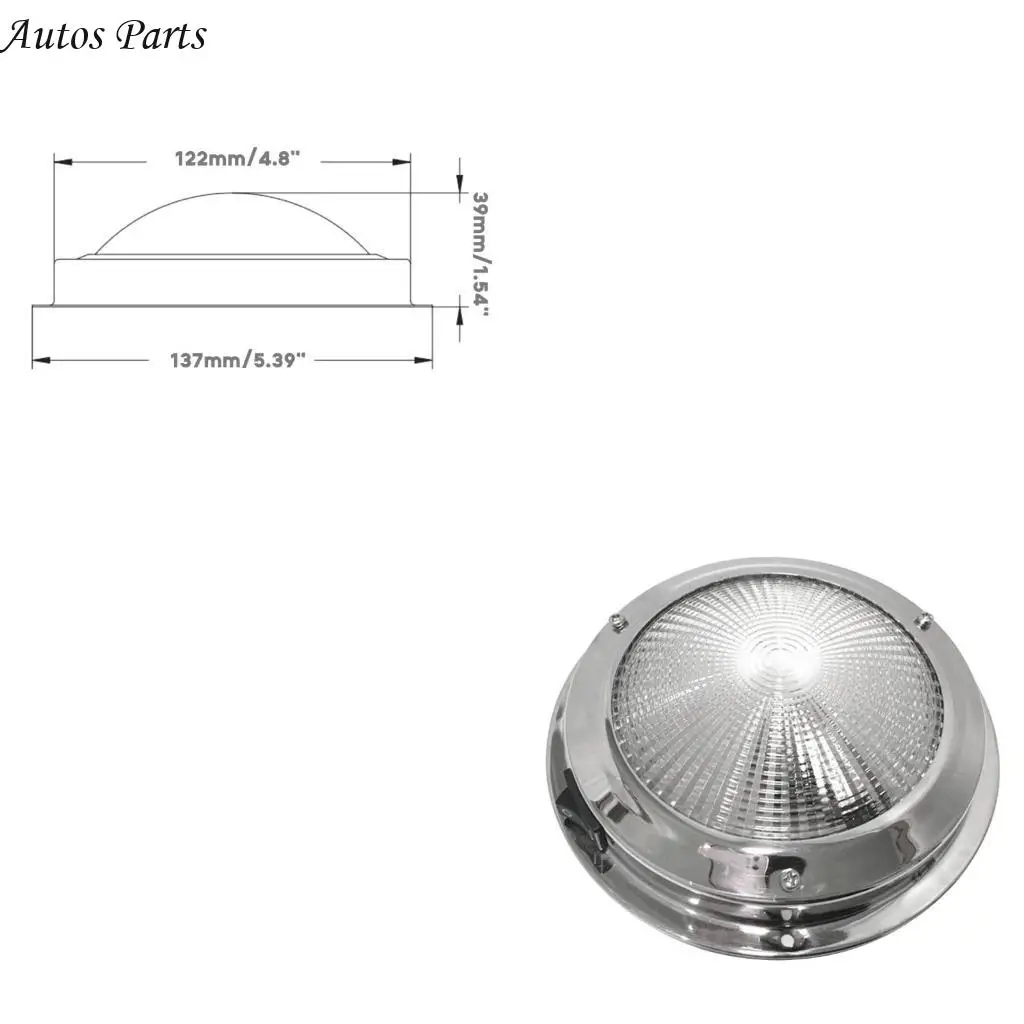 

57BA 12V LED Interior Light Lamp Suitable for Camper Van-Caravan Motorhome Boat RVs Tralier Car Round Ceiling Dome Roof Light