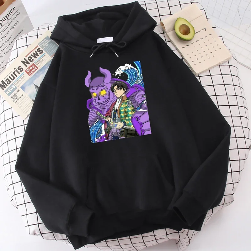 

Attack on Titan Cartoons Hoodie Men's Autumn Simplicity Loose Sweatshirts Creativity Character Hoodies Crewneck Pullovers Tops