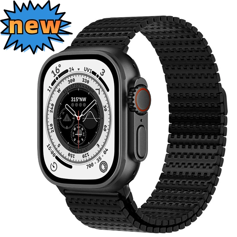 

Metal Magnetic Loop Strap for Apple Watch Ultra2 49mm Band 9 8 7 45mm 41mm Milanese Stainless Steel for 6 5 4 SE 44mm 40mm 42mm