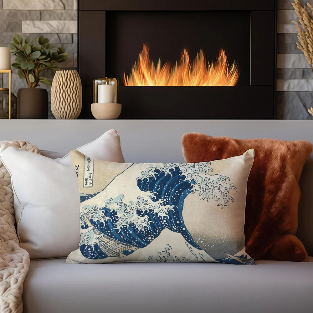 The Great Wave off Kanagawa cushion cover Sofa living Room Office Rectangle Pillow Home Coffee Shop Bedding Hit product