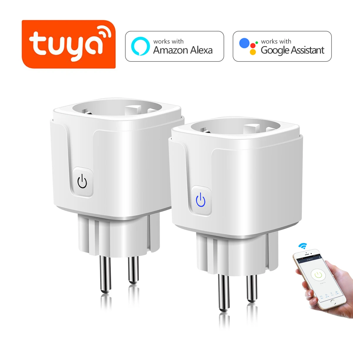 

Smart Home Tuya Smart Life Smart Socket EU Plug Network WiFi Outlet Use Voice Control Work With Google Home Alexa