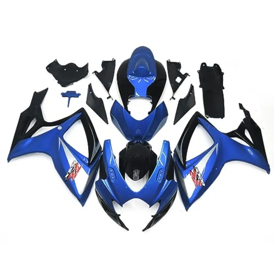 

ABS Plastic Full Fairing Kit for Suzuki GSXR600 GSXR750 K6 2006 2007 06 07 Models Complete Injection Bodywork Set in Blue Black