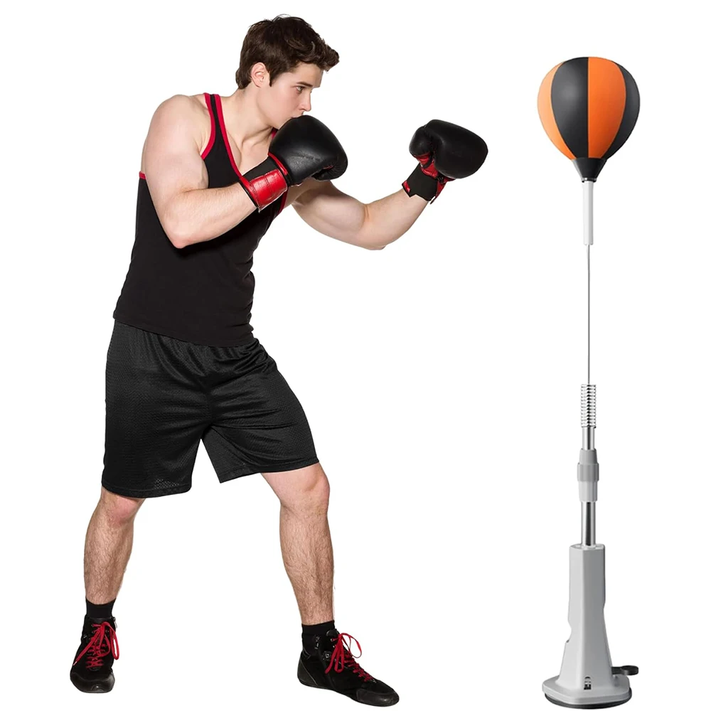 حقيبة ملاكمة منعكسة قابلة للنفخ للتدريب على التفاعل والتطرف على الرشاقة ومعدات اللياقة البدنية المنزلية وحقيبة التثبيت بنقرة واحدة