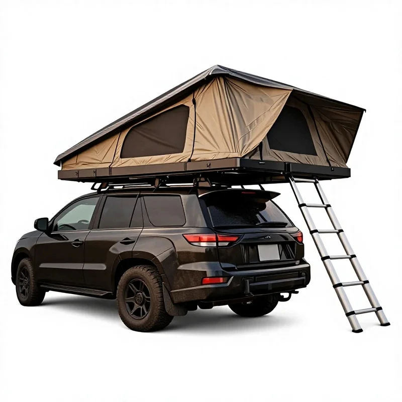Practical 2-Person Aluminum Hard Rooftop Tent 4x4 Offroad SUV Truck Camping