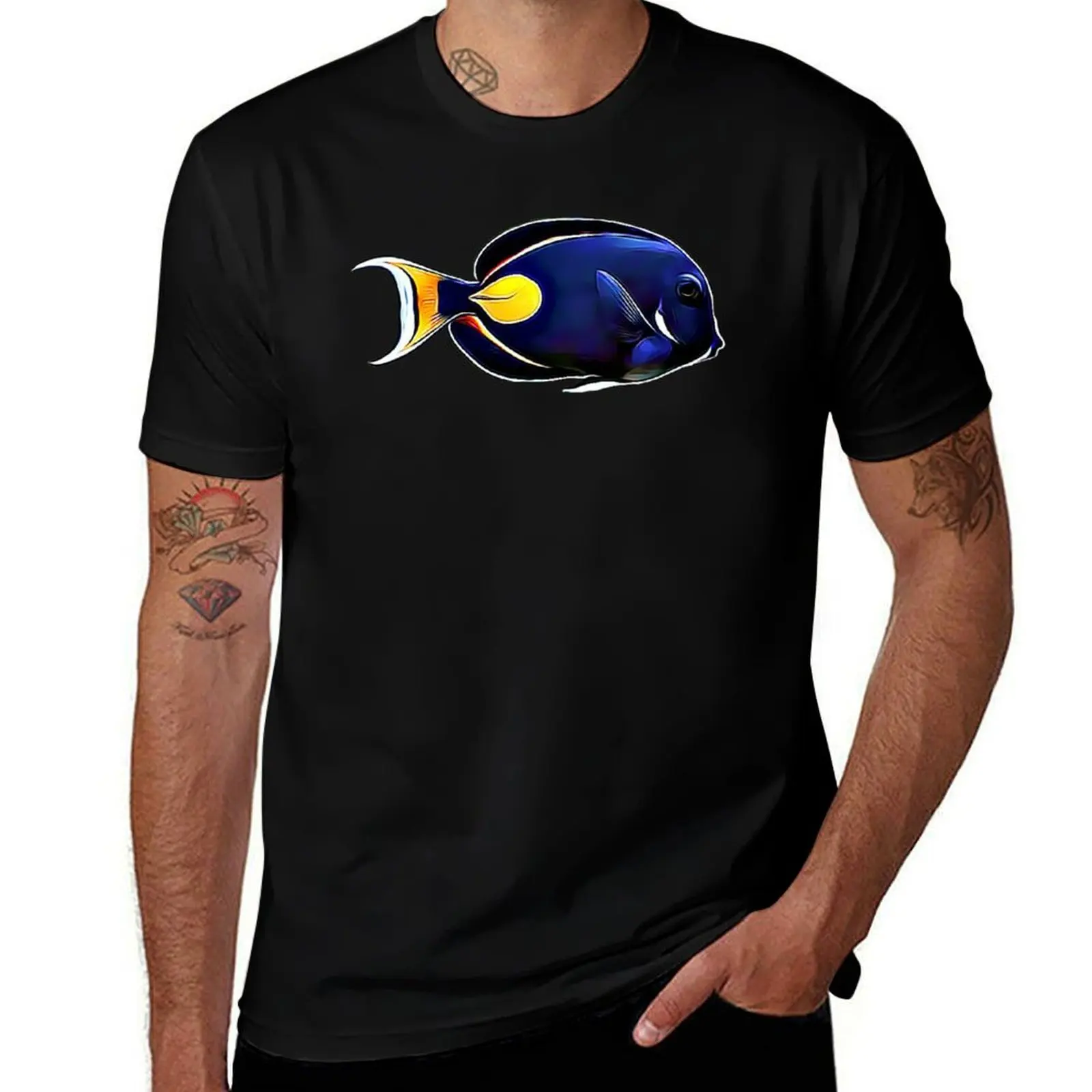 

Achilles Tang Saltwater Reef aquarium fish Shirt T-Shirt Big and Tall Gym T-Shirt