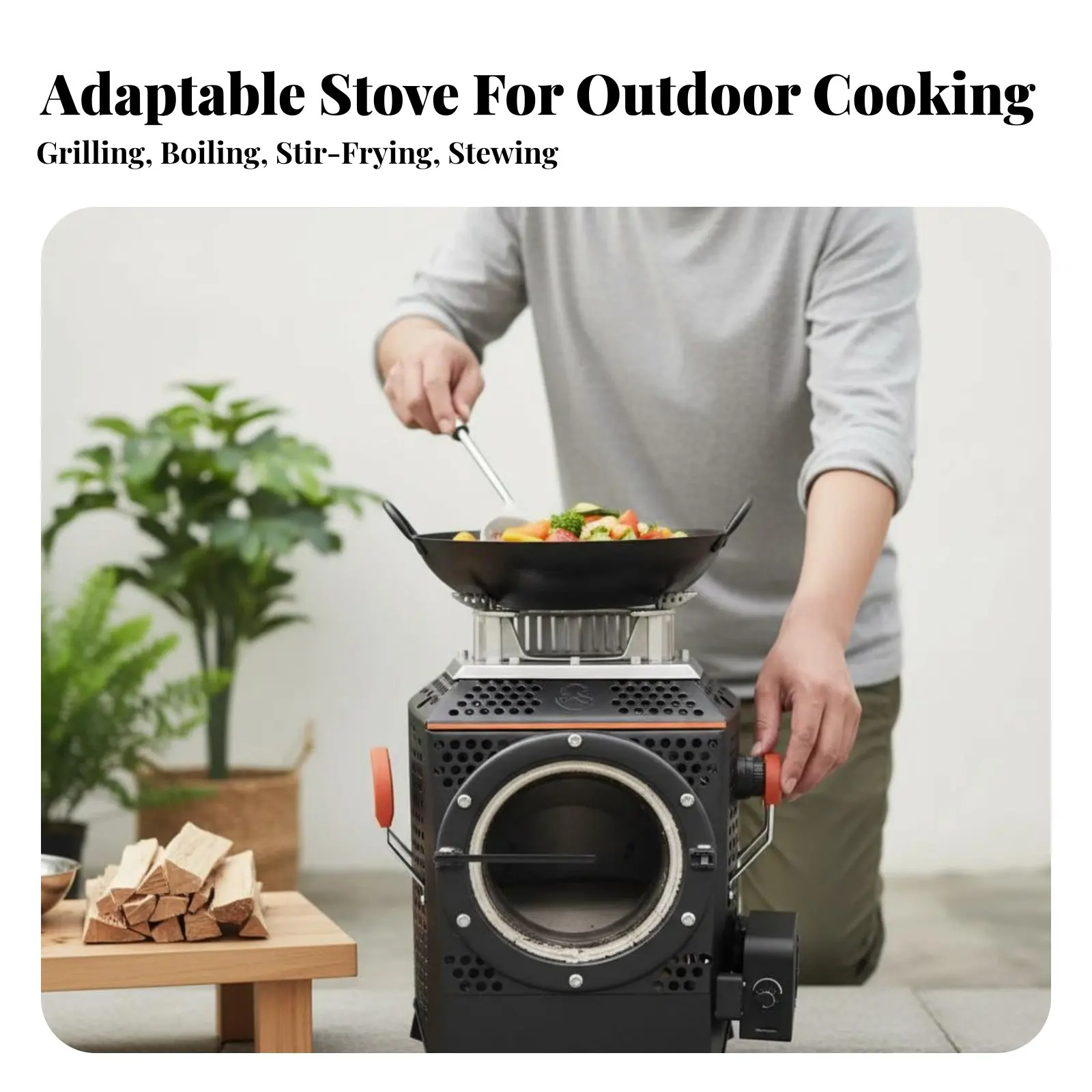 

Многофункциональный бездымный газификационный гриль для улицы, портативная горелка из нержавеющей стали, регулируемая, для кемпинга, барбекю, приготовления пищи