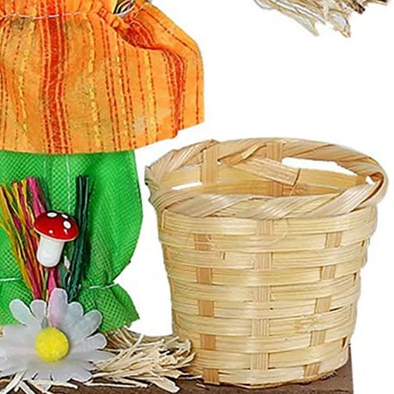 Keranjang bambu Kelinci Paskah, ornamen Desktop permen kelinci lucu kotak hadiah