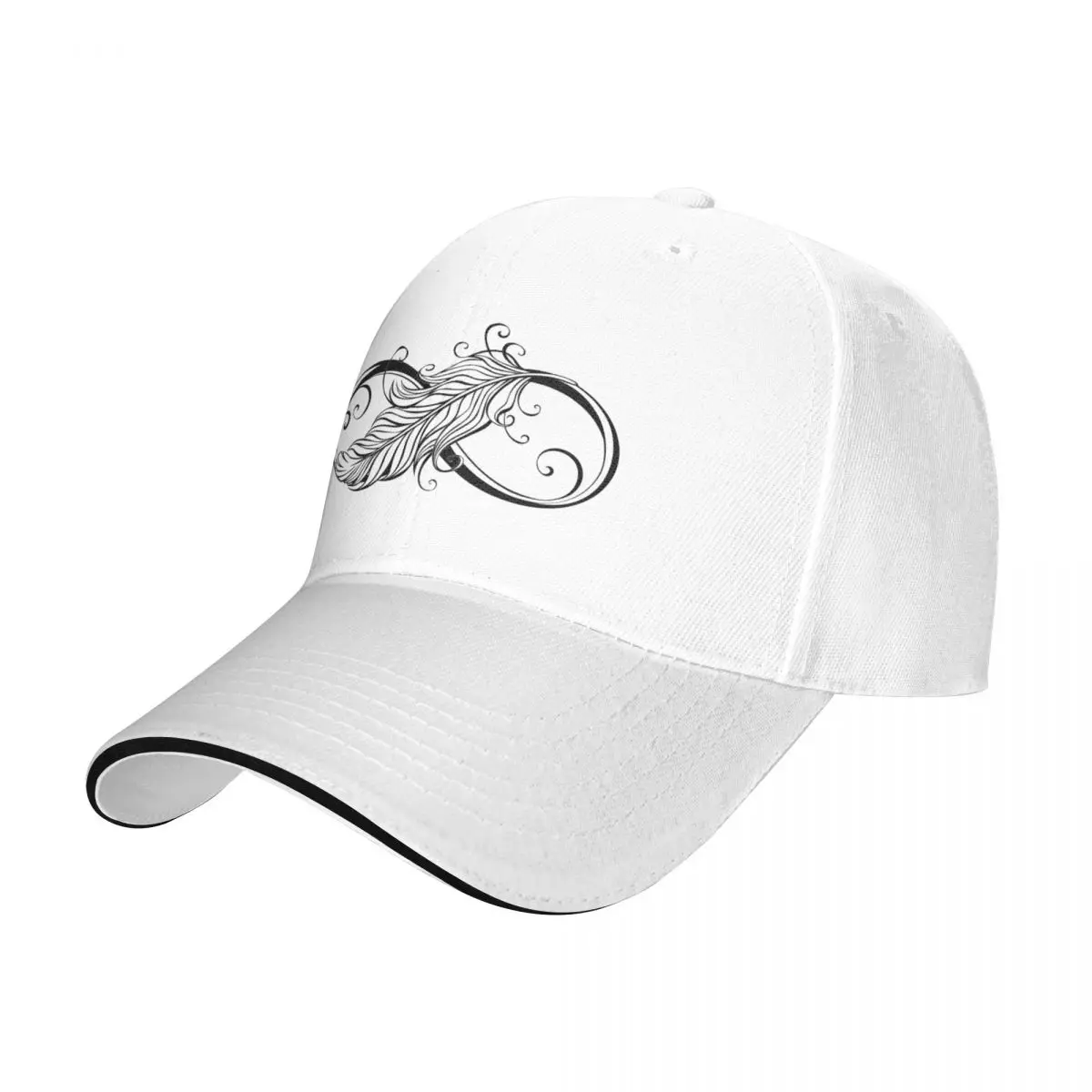 

Infinity Symbol with Feather Baseball Cap funny hat Dropshipping hiking hat New In The Hat Golf Women Men's