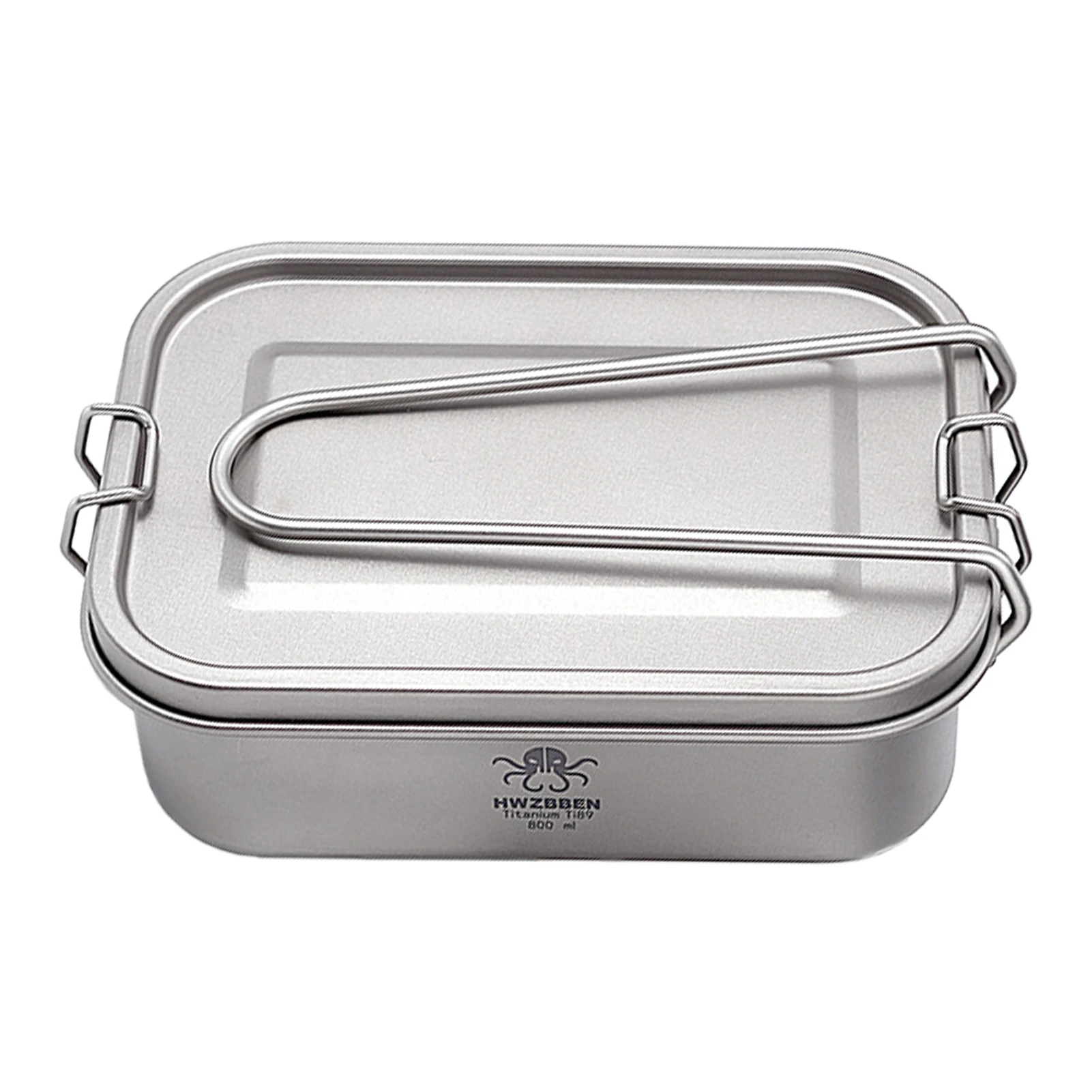 Camping Bento Box Titanium Bento Box Outdoor 800ml Lunch Box Rectangle Food Storage Container
