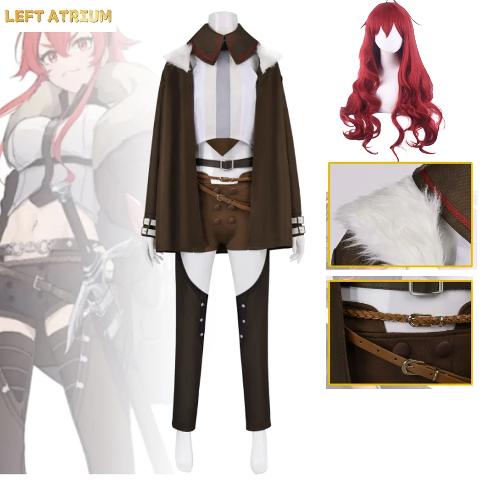 

Anime Mushoku Tensei: Jobless Reincarnation Dead End Eris Boreas Greyrat Cosplay Costume Dsifraz Disguise Cloak Pants Wig Woman