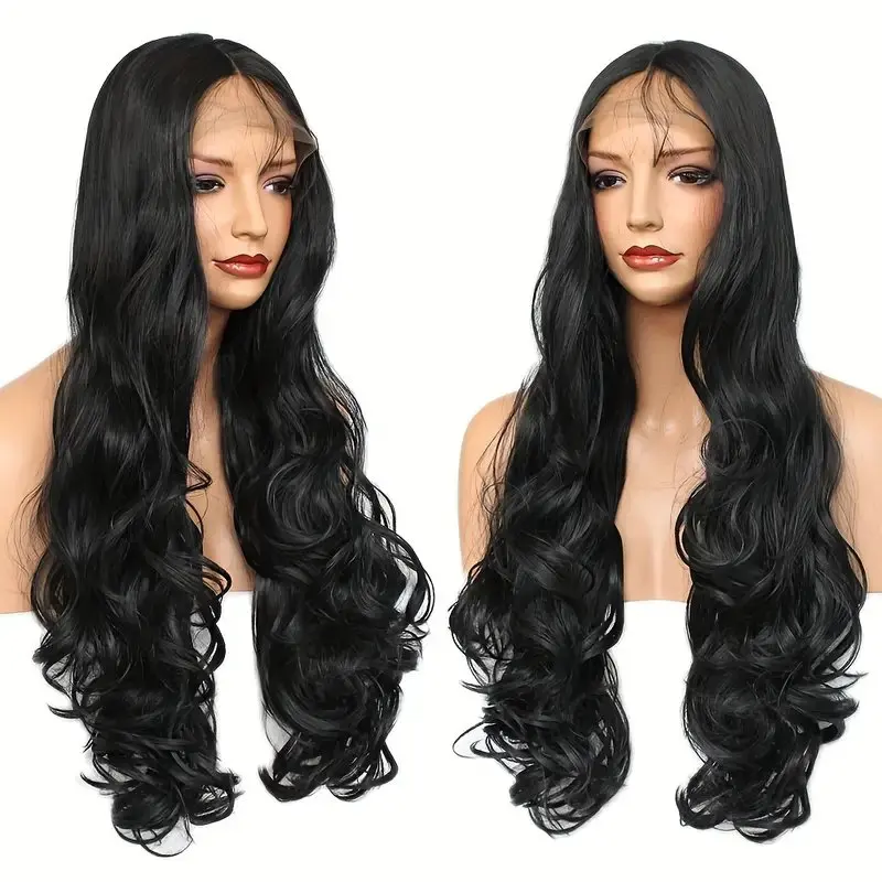 Natural Black 14 Inch 13x6 HD Lace Wig Human Hair Wig Glueless Precut Water 13X4 Front Waves Women Human Hair Wig 150 Density