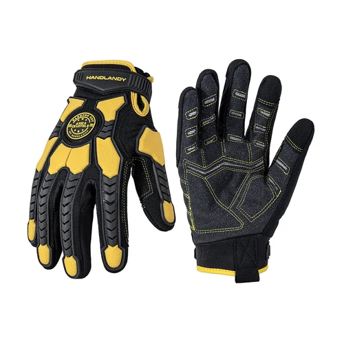 HANDLANDY Guantes de trabajo resistentes, corte 6 guantes de trabajo de protección contra impactos de seguridad guantes mecánicos de pantalla táctil antiabrasión