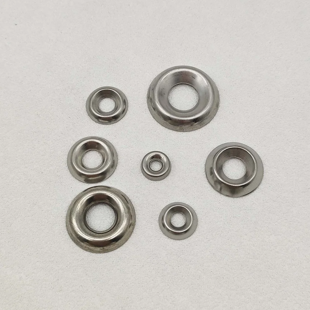 Stainless Steel Fisheye Washers 170 pcs Set 4# 6# 8# 10# 12# 14# 16# 304 SS Raised Recessed for Furniture Assembly