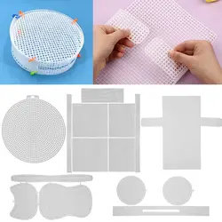 Plastic Grid Plate Knitting Weaving Helper Knit Sheet DIY Wire Hanging Bag Easy Knitting Accessories Helper Hand Bag White Net