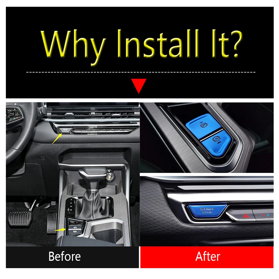 

Engine Start Stop Auto P Button Center Control Gear Shift Sequins Stickers Cover Trim Accessories For GEELY EMGRAND 2022 - 2025