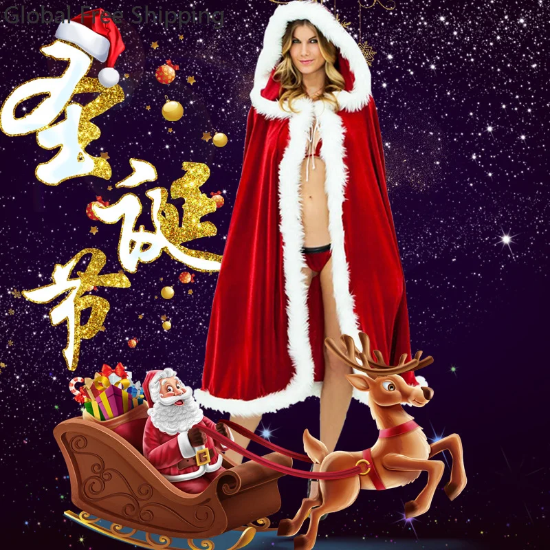 الكبار الأطفال كيب كرنفال حفلة مقنعين الشتاء عيد الميلاد تأثيري حلي سانتا كلوز كيب المرأة مثير عيد الميلاد أفخم الرأس 2026