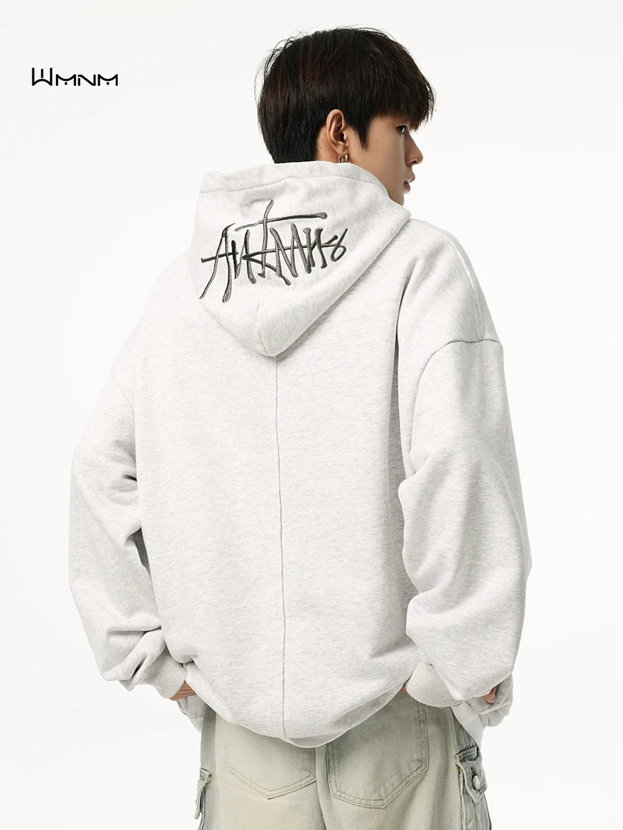 

Мужская толстовка с вышивкой в американском стиле, свободного кроя, из хлопка, повседневная уличная одежда, осенне-зимняя куртка