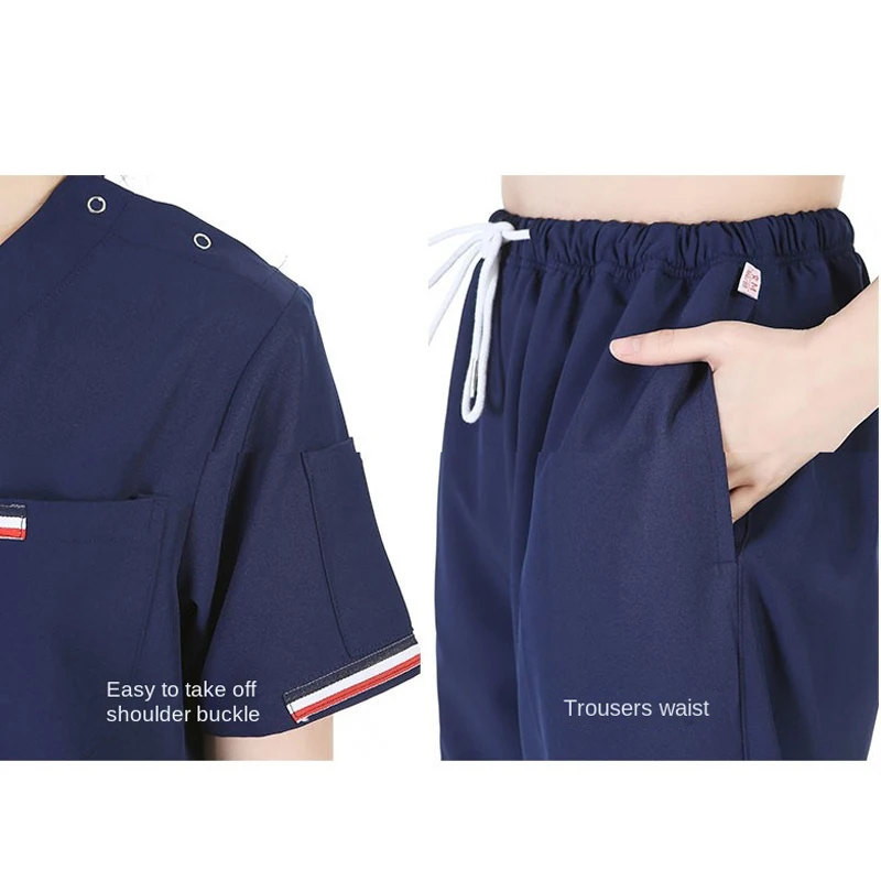 ชุดยูนิฟอร์มพยาบาล/แพทย์/ทันตแพทย์ แขนสั้น หลากสี สำหรับบุคลากรทางการแพทย์  ชุดทำงานในโรงพยาบาล/คลินิกทันตกรรม/ศัลยกรรม