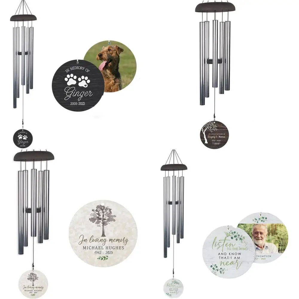 

heart-shaped paw print 30" custom pet memorial wind chime - personalized sympathy gift