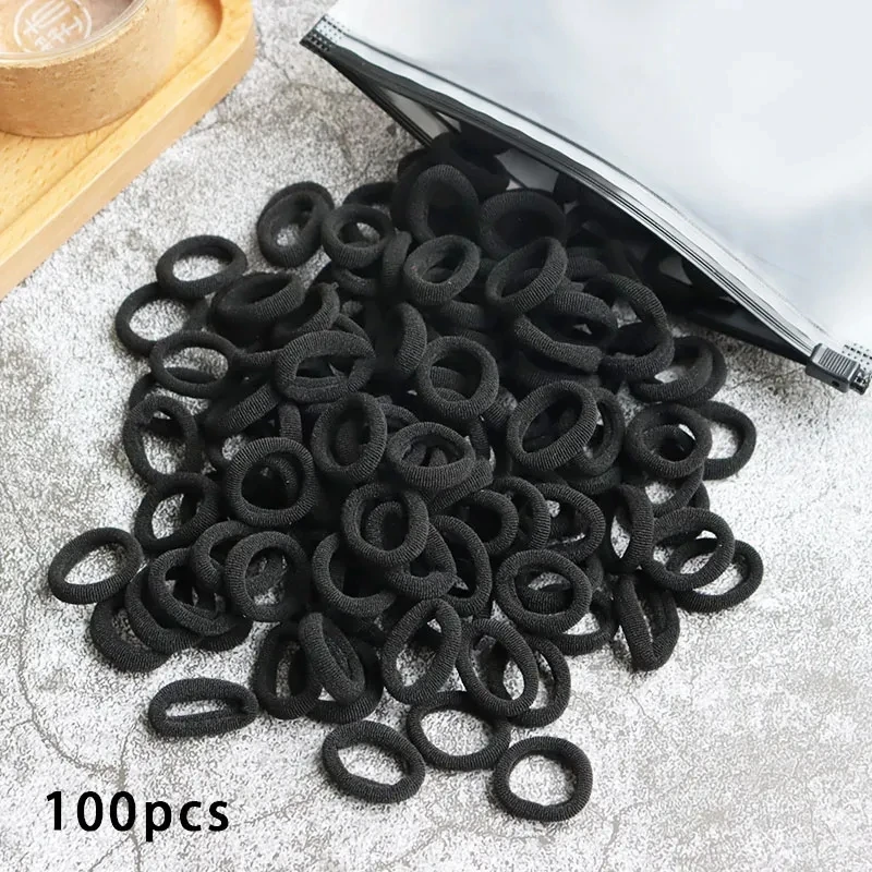 100pcs Girl Hair Bands Small Circle High Elastic Headband Hair Accessories Kids Ponytail Fixed Fashion Headband Headwear