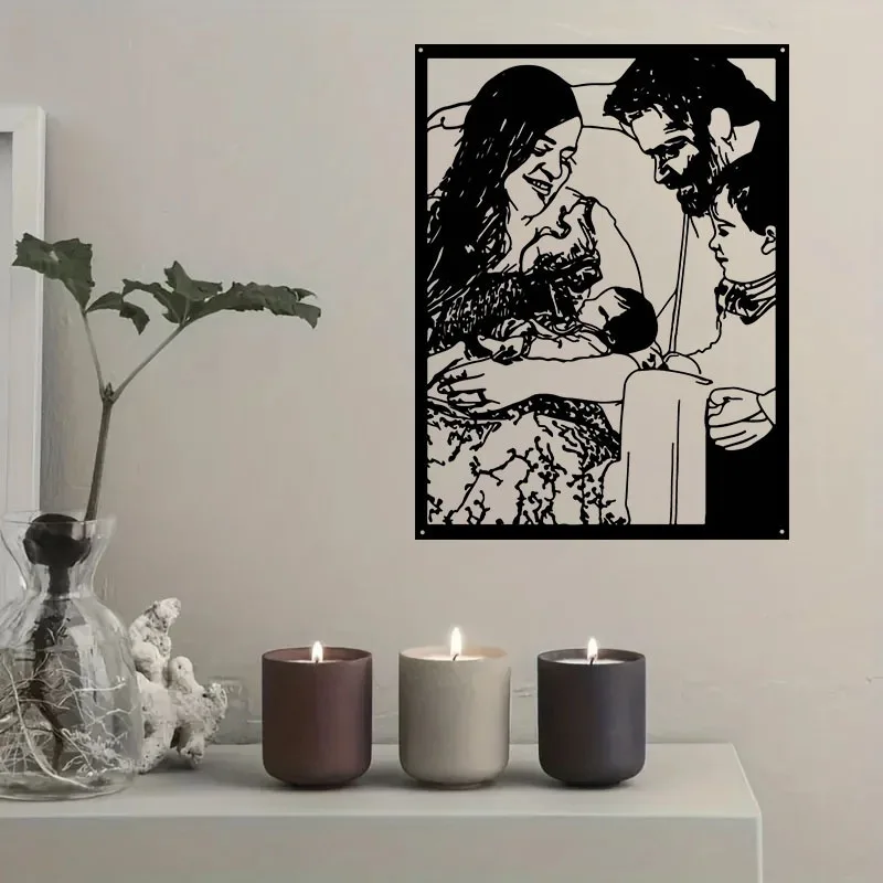 1pc Personalized Custom Metal Portrait Art, Stylish Photo Wall Decor, Stunning Elegant Home Ornament (Only For Decoration)