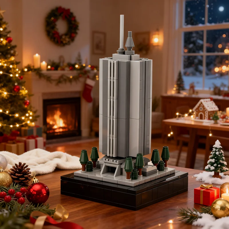 190pcs MOC Architecture Microscale Skyscraper 8x8 On 10x10 Base Model Building Blocks Christmas Gift Creative Assembly Art Craft
