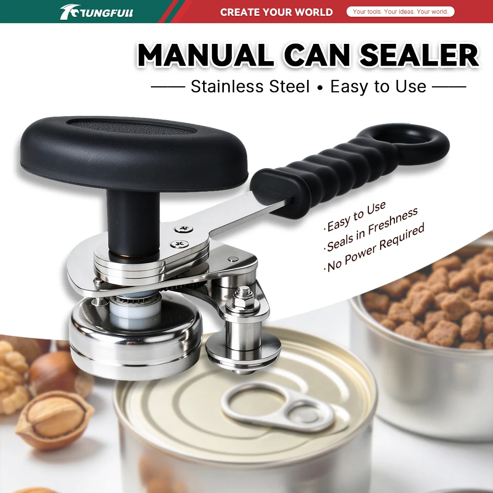 Manual Can Sealer Stainless Steel Hand Operated Tin Can Crimp Sealing Tool No Electricity Needed For Keeping Food Fresh Storage