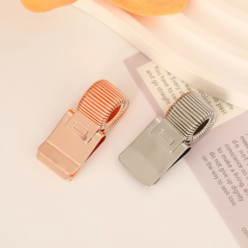 1pc Metal Pen Clip With Spring Creative Gold Retro Spring Clip Student Pen Clip For Notebooks School