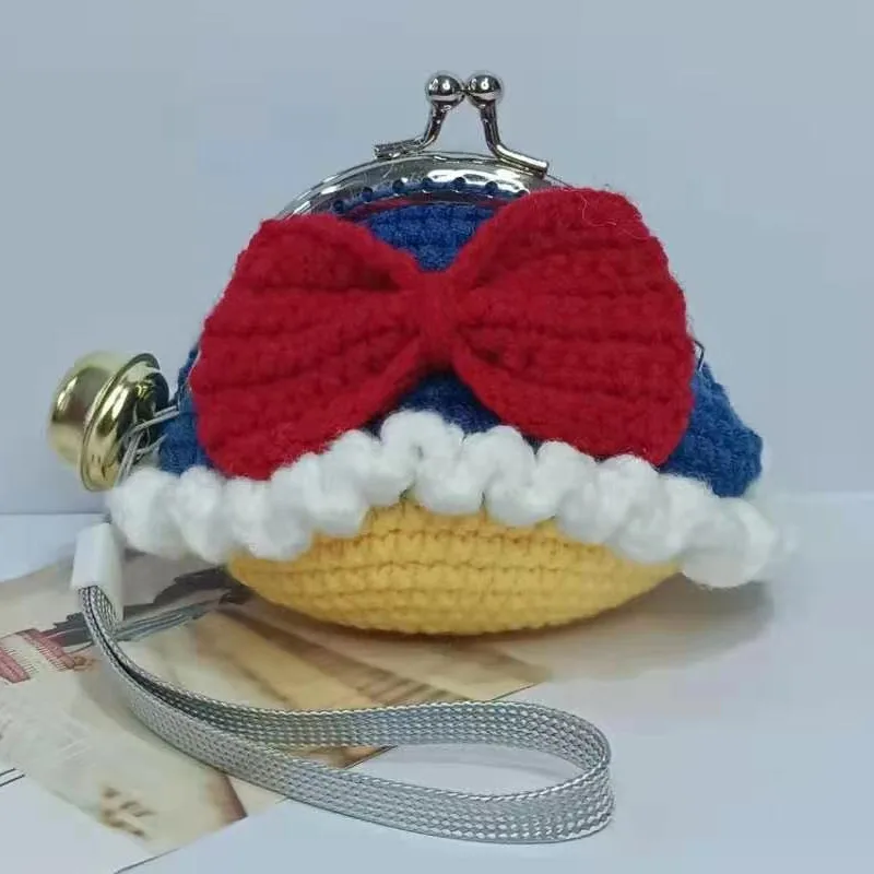 Creative Cute Cartoon Animal Pack DIY Handmade Crochet Metal Lock Coin Purse Key Pendant Bag Pendant