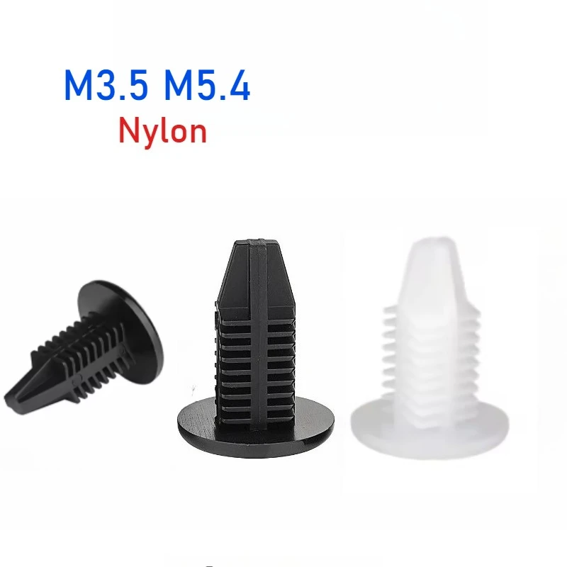 M3.5 M5.4 Black/White Plastic Nylon Rivet Tree-shaped Fixed-Tooth Rivets for Furniture Auto General Assembly