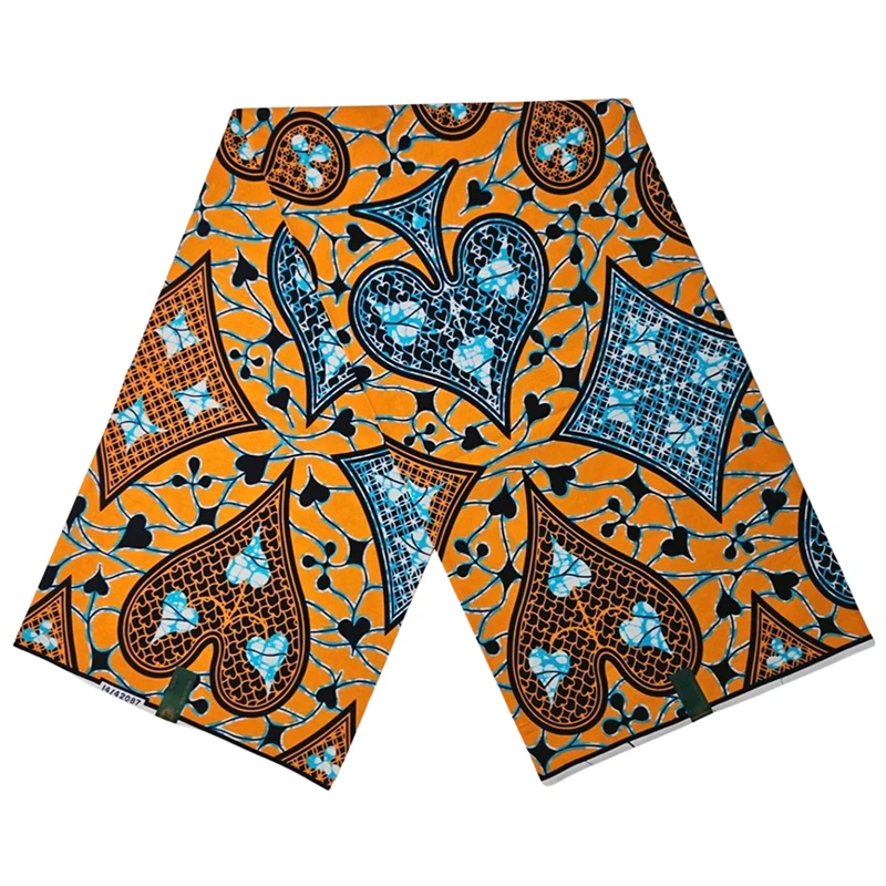 Tela estampada de cera auténtica africana, diseño de estilo étnico de Ghana, cera Ankara, Batik nigeriano, tela suave de algodón de 6 yardas para vestidos de mujer