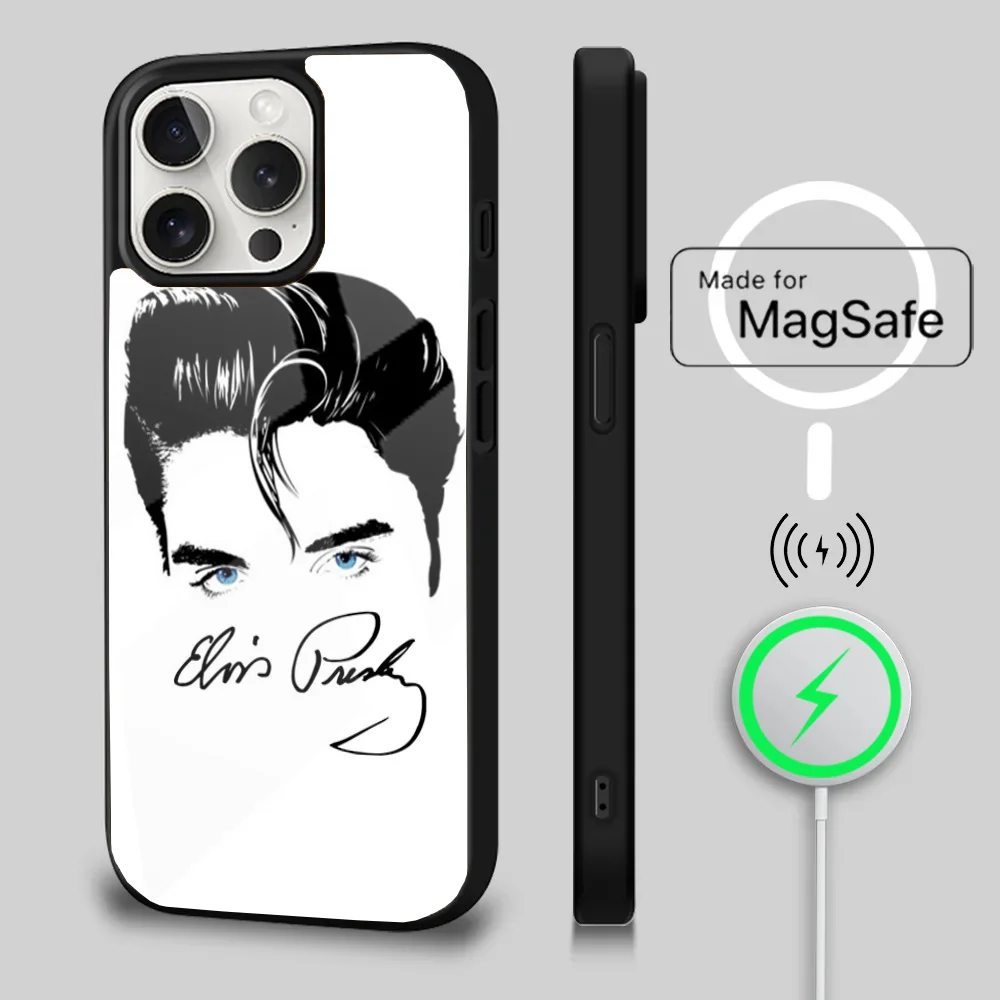 Super cool E-Elvis Presley Phone Case For iPhone 16 15 14 13 12 11 Plus,Pro,Max Mini Magsafe Magnetic Wireless Charging