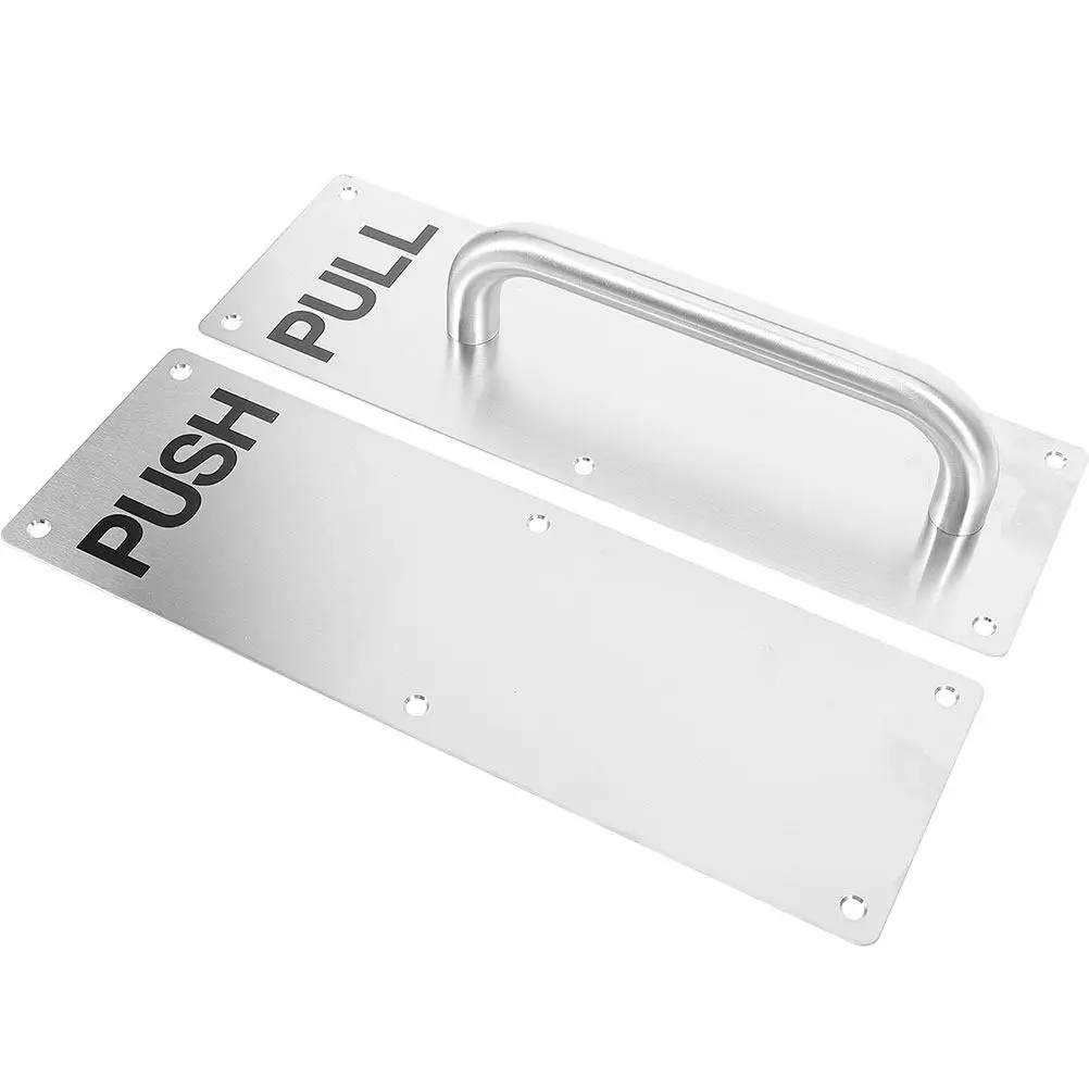 

1Set Stainless Steel 304 Push Pull Plate Handle for Fire Doors Interior Commercial Use Easy Install Ergonomic Smooth Operation
