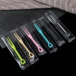 100PcsFruit Fork Cake Dessert Food Fruit picking Pick Party Holiday love tableware Decorative plastic individual wrap toothpicks