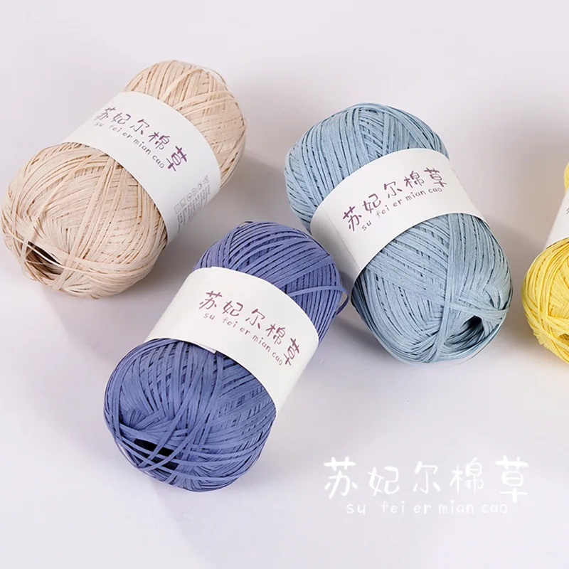Zhuomi Cotton Grass Yarn 50g Pure Cotton Hand-Knitted Hat and Bag Snow Fiber Style 6-Ply Yarn Ball