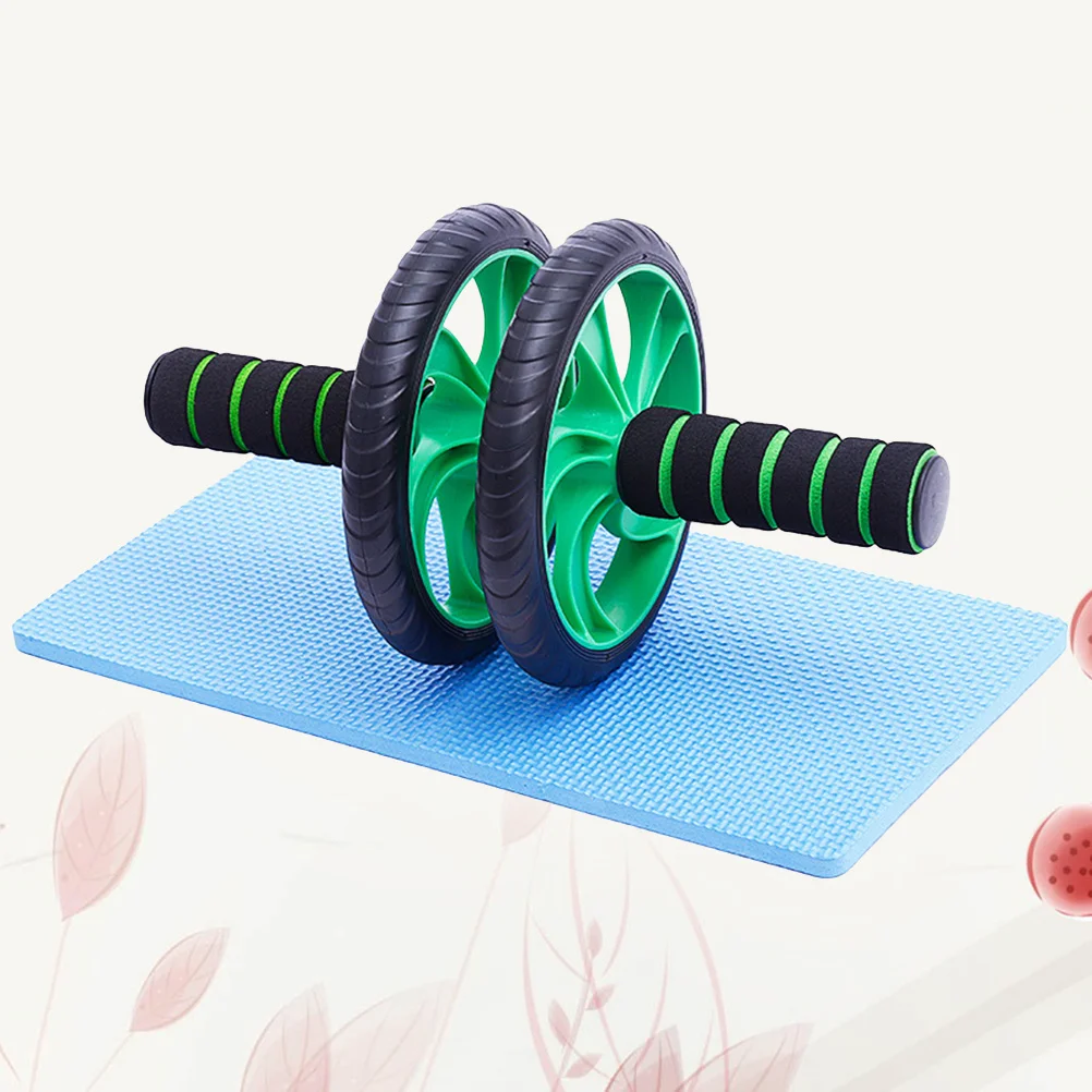 

14 Inch Abdominal Muscle Wheel Silent Belly Roller Automatic Spring Back Two Wheels Fitness Roller with Kneeling Pad Durable