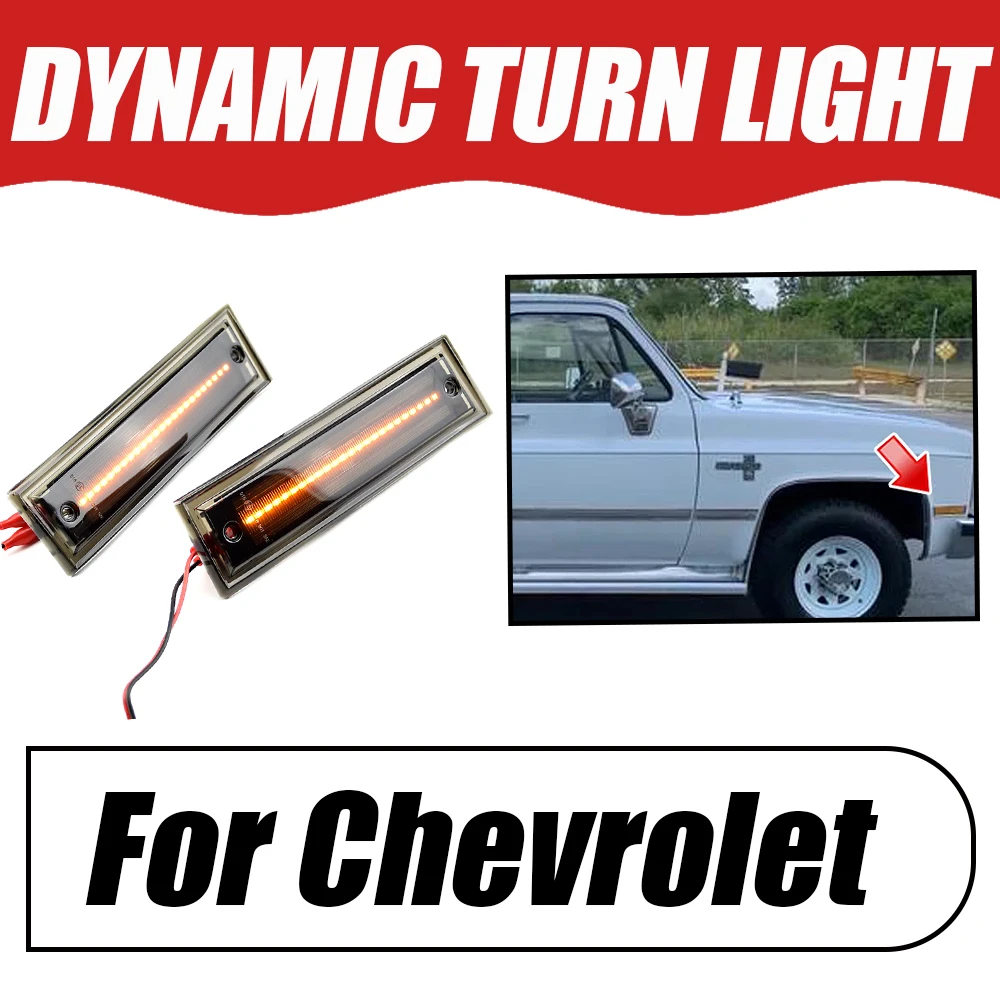 

GM2551107 GM2550115 LED Dynamic Side Marker Light Repeater Indicator Turn Signal Lamp For Chevrolet Silverado black