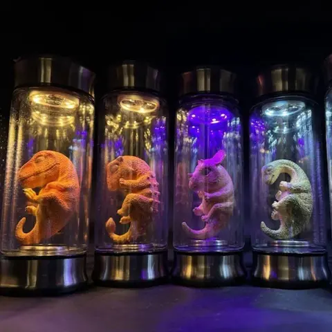 Jurassic Park Dinosaur Embryo Jar Jurassic World Velociraptor Colorful Glow Embryo Jar Movie Prop