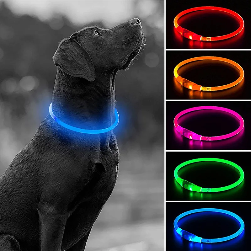 

Led Dog Collar Safety Anti-lost USB Charging Necklaces |-f-| Harnesses and Belts Things for Dogs Luminous Glow-in-the-dark Light