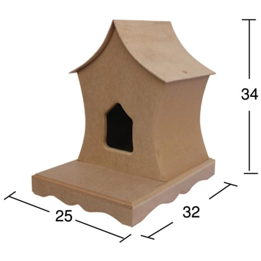 KU335 bird house, painted raw wooden bird house