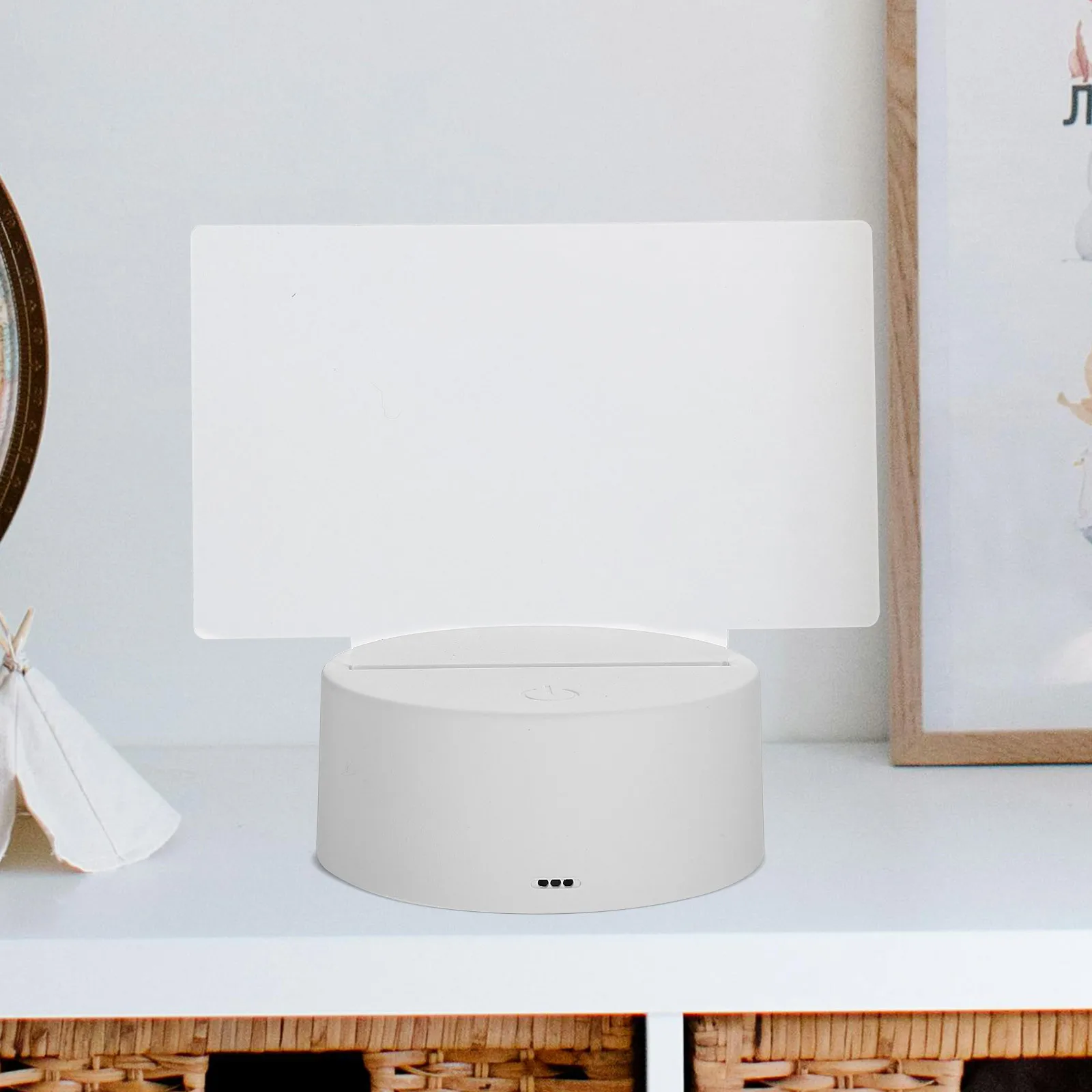 1Set LED Note Board with Colors Light Up Dry Erase Message Board Touch Dimming Lamp Base Writable Whiteboard for Home Desktop