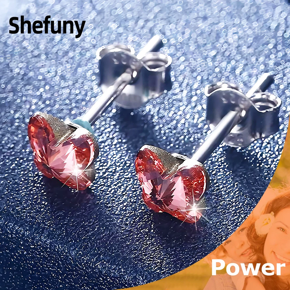 

Shefuny 925 Sterling Silver Butterfly Stud Earrings Colorful Zirconia Animal Earrings For Women Fine Jewelry Anniversary Gift