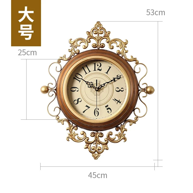 Gold Vintage Wall Clock Light Luxury European High End Design Fashion Wall Clock Creative Unusual Art Reloj De Pared Home Decor