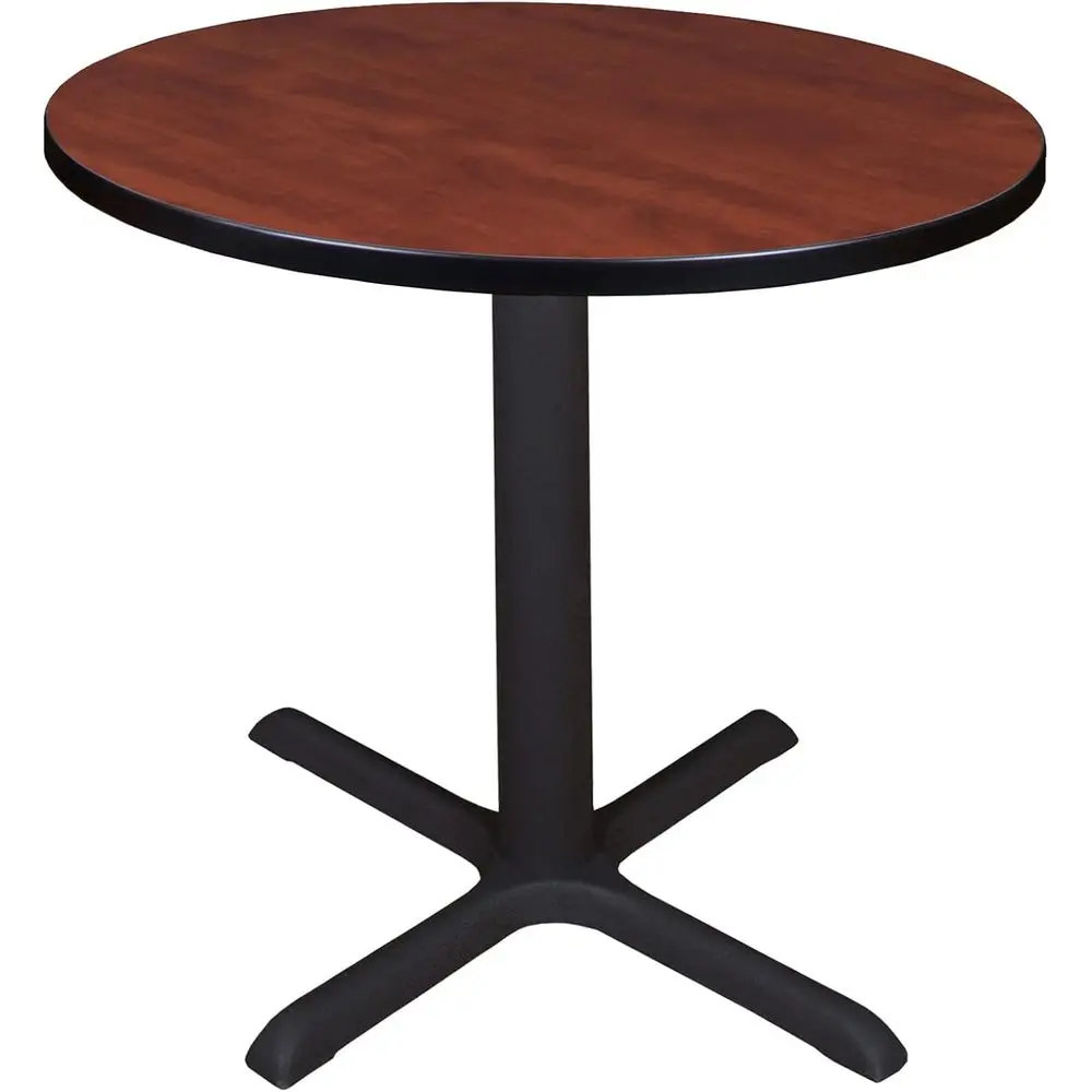 

30 Inch Round Cherry Breakroom Table with X-Base