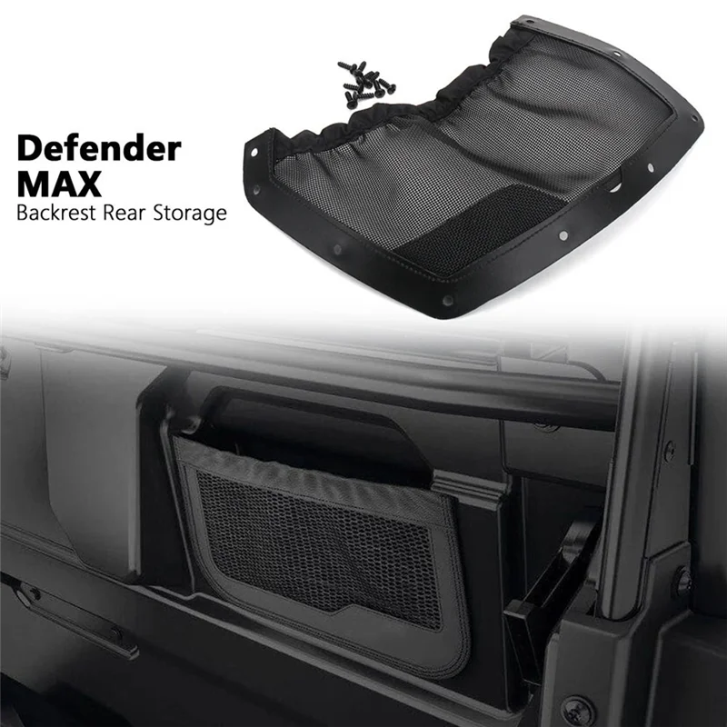 

UTV Front Seat Back Storage Pocket Net Cover Rear String Bag Mesh Holder Black For Can-Am Defender HD7 HD8 HD9 HD10 MAX
