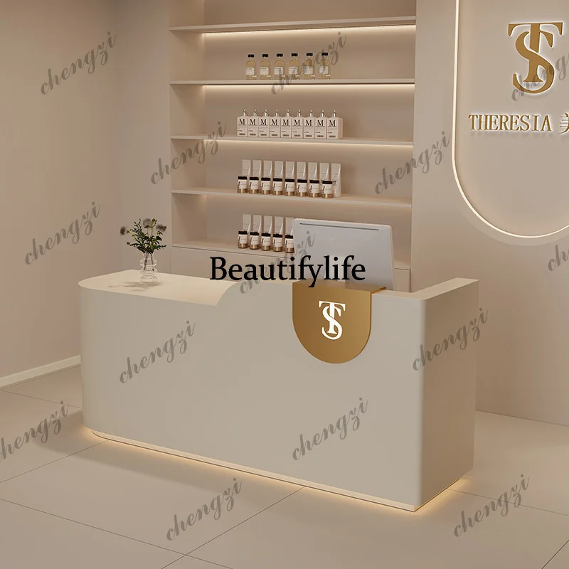 A68 Large Counter Logo Reception Desks Clinic Beauty Restaurant Luxury Reception Desks Computer Business Empfangs Tresen Furnitu
