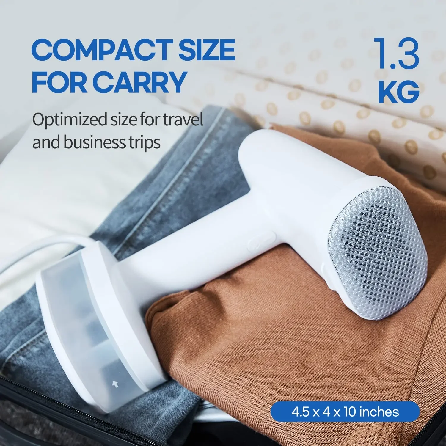 Portable Steam Iron Mini Foldable Handheld  Clothes Steamer Garment 25S Fast-Heat 1600W Mite Removal Cleaner Iron Steam Travel