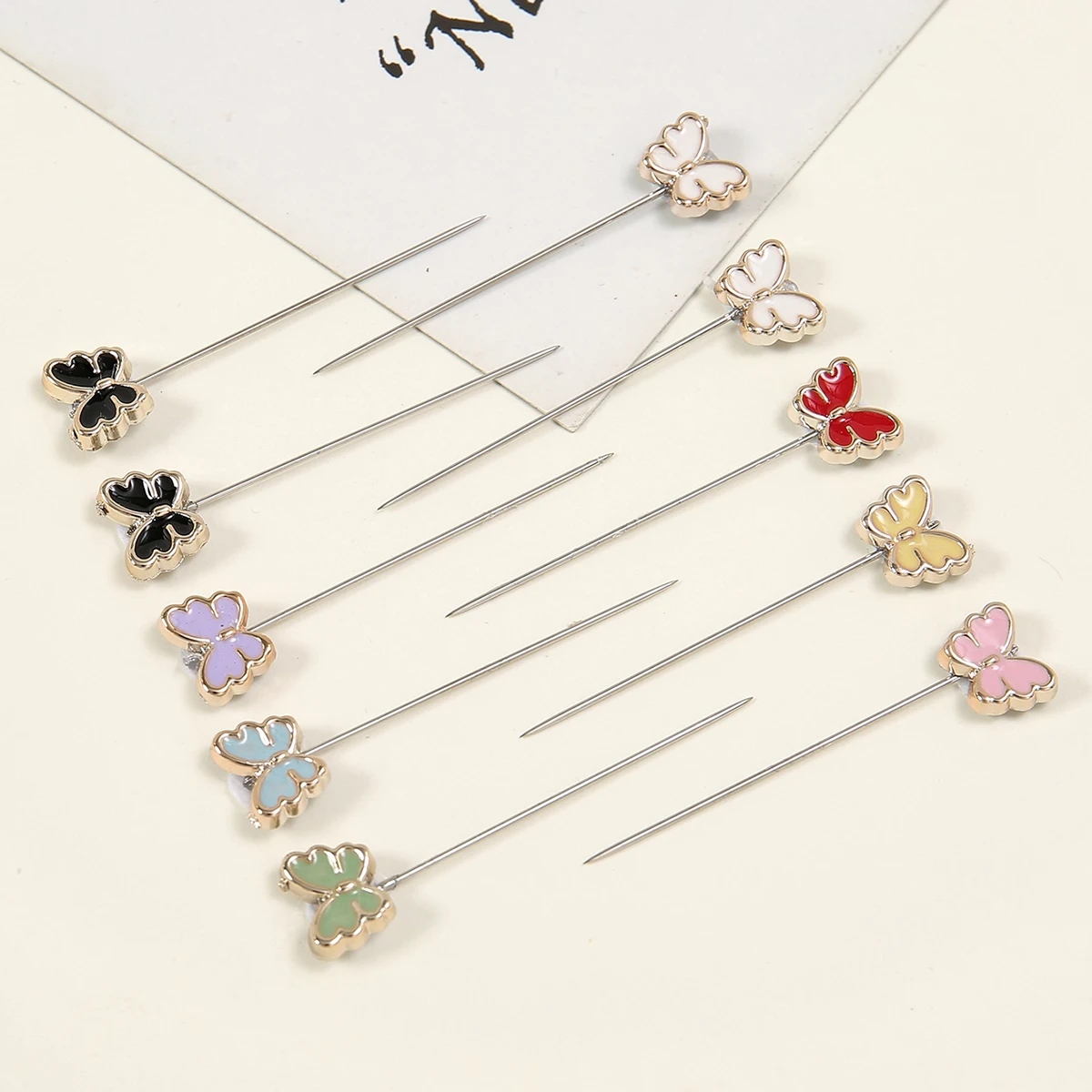 Butterfly Pattern Pins Silk Scarf Accessorie Hijab Pins For Scarf Shawl Clip For Muslim Women 10 Color Mixed 20/Pcs