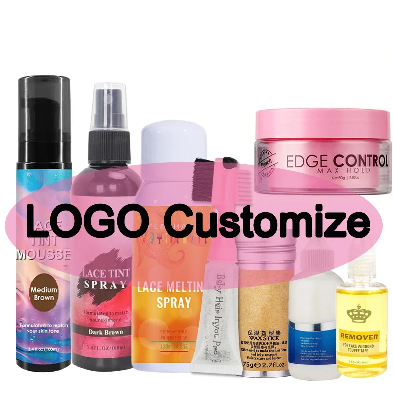 

customize special goods, lace wig glue hair wax stick lace tint mousse lace melting spray hair mousse edge control baby hair pro